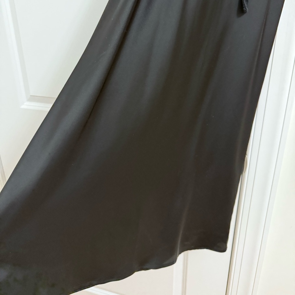All Saints Black Satin Slip Dress with Knit Top Set - Picture 10 of 12
